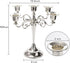 YOUEON 5 Arm Candelabra, Silver Candle Holder, 10.4 Inch 5 Tall Candelabra Candelabra Candle Holder for 1 Inch Diameter Pillar Candles, Candelabra Decoration, Wedding, Dinner Party, Home Decoration
