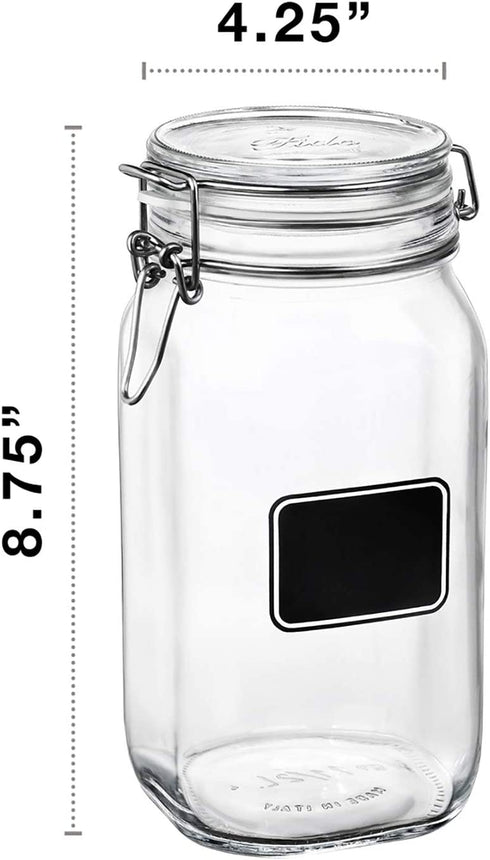 Bormiolio Rocco Jar with Chalkboard, 50.8 Oz