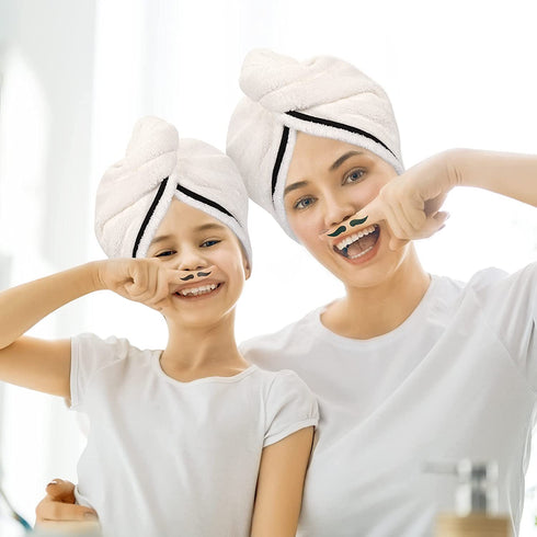 AmazerBath Microfiber Hair Towel Wrap, 3 Pack Super Absorbent Hair Turbans for Women Wet Hair No Frizz, 26 x 10 Inches Quick Dry Hair Towels Cap for Drying Curly, Long & Thick Hair