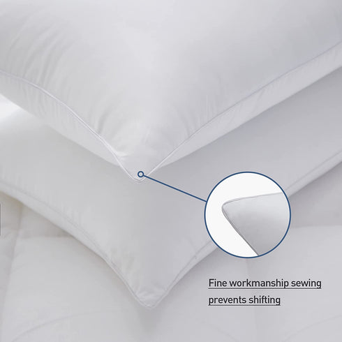 Acanva Bed Pillows 2 Pack Hotel Collection Luxury Soft Inserts for Sleeping-Breathable and Comfortable for Stomach Back Sleepers, Standard Size-(Pack of 2), White 2 Count