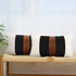 JASEN Set of 2 Faux Leather and Linen Lumbar Pillow Covers 12x20 Inch Black and White Modern Farmhouse Rectangular Accent Cushion Covers for Couch Sofa