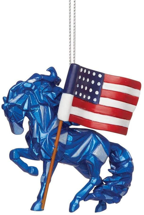 Enesco Trail of Painted Ponies Wild Blue Remembering 9/11 Hanging Ornament, 2.6 Inch, Multicolor