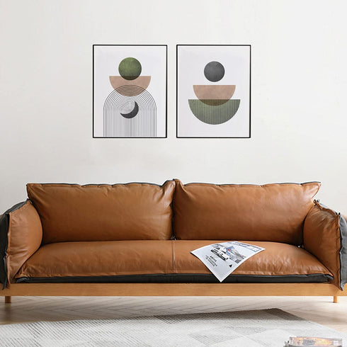 Mid Century Modern Print Set Of 2 Abstract Wall Art Olive Green Wall Decor Minimalist Abstract Decor Moon and Sun Wall Art Set UNFRAMED 11x14inch
