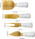 4PCs Gold Cheese Knife Spreader Set with Marble Handle, Cute Cheese Knives Cutter Slicer for Marble Cheese Board, Spatula for Cheese Board Accessories, Gift for Party, Holiday, Weddings - Gold