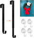 Wreath Hanger, VIS'V 15-24 Inch Adjustable Metal Wreath Hanger Front Door 20 LB Heavy Duty Over Door Wreath Hook with 4 Clear Suction Wreath Holders for Halloween Christmas Wreath Decoration - Black