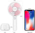 OCUBE Handheld Fan, Mini Hand Held Fan with 7 Color LED Light Base, 2000mAh Battery Operated USB Rechargeable Desk Fan, 3 Speeds Electric Portable Personal Cooling Fan for Home Office Travel (Pink)