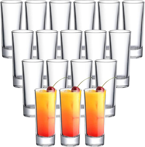 Shot Glasses 2 OZ, Set of 18, TAOUNOA Heavy Base Shot Glass Set