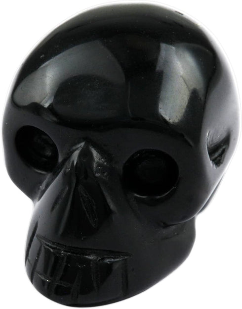 mookaitedecor 1 Inch Assorted Crystal Skull Sculpture Set of 5, Hand Carved Gemstone Statue Figurine Collectible Healing Reiki