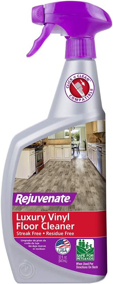 Rejuvenate High Performance Luxury Vinyl Tile Plank Floor Cleaner pH Neutral Formula Doesn't Leave Streaks or Dulling Residue 32oz