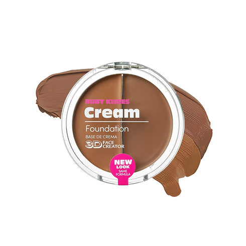 Ruby Kisses Cream Foundation 3D Face Creator 2-Color Foundation and Concealer, 12 Hour Wear Long Lasting, Medium to Full Coverage (Level 14)