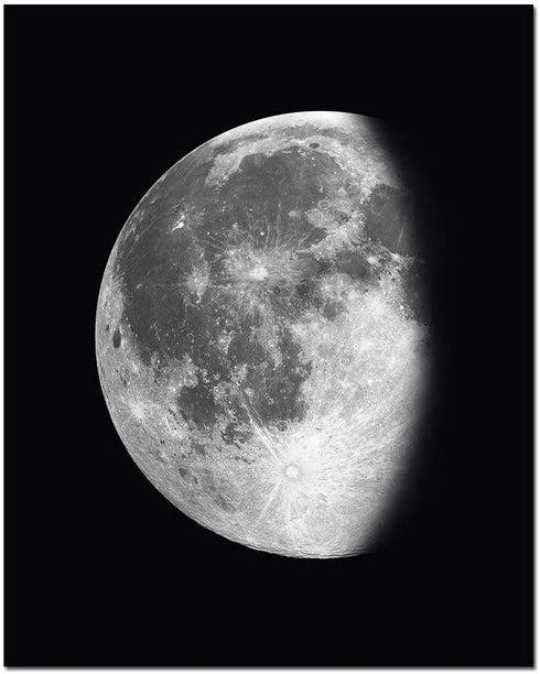 5 Pieces Moon Wall Decor - Black and White Canvas Print Artworks Lunar Moon Wall Art Abstract Prints Poster for Office Dorm Living Room Bedroom Decoration Unframed Paintings Home Decor