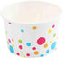Paper Ice Cream Cups (Polka Dots Design) - 100-Count - 8 oz Disposable Dessert Bowls for Hot or Cold Food, 8-Ounce Party Supplies Treat Cups for Sundae, Frozen Yogurt, Soup, White