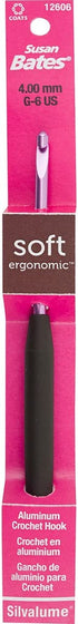 Silvalume Soft Handle Aluminum Crochet Hook 5.5in-Size G6/4mm
