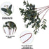 Eucalyptus Leaves Green Branches 5 Pcs Faux Stems Greenery Artificial Eucalyptus Plants Home Decor Long Oval Eucalyptus with Little Berry for Floral Arrangement Vase Bouquet Decor - Gray