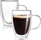 2-Pack 12 Oz Double Walled Glass Coffee Mugs with Handle,Insulated Layer Coffee Cups,Clear Borosilicate Glass Mugs,Perfect for Cappuccino,Tea,Latte,Espresso,Hot Beverage,Wine,Microwave Safe
