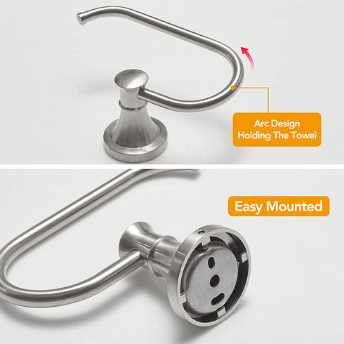 BESy Brushed Nickel Toilet Tissue Paper Holder Brushed Nickel Bathroom Accessories Toilet roll Paper Hanger, Wall Mounted, Rustproof