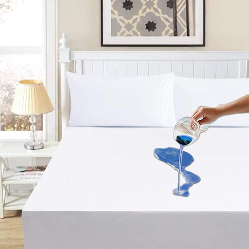 OBOEY Waterproof Mattress Pad Protector Queen Size Cover, Ultra Soft Breathable Bed Mattress Cover Deep Pocket Noiseless Cotton Terry Surface Mattress Cover Breathable