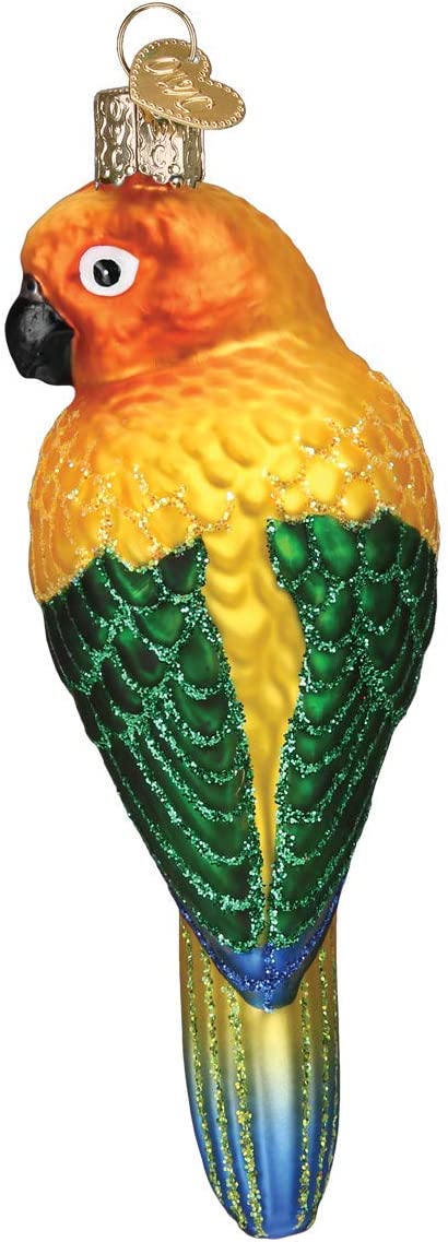 Old World Christmas Sun Conure Glass Ornament Free Box 16133 New