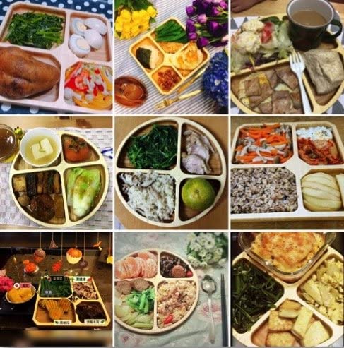La Boos Square Portion Control Plates (4-Section) - MyPlate Healthy Diet Ratio Control or Weight Loss Aid plate - Made with Bamboo - BPA-Free Lunch Plate or Healthy Eating Plate
