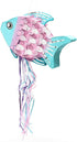 Fish Pinata, Blue, Pink, and Silver Foil, Ocean Party Decorations (17 x 10.5 Inches)
