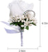 Men Wedding Boutonniere Wedding Flowers Buttonholes Accessories Groom Groomsman Prom Party Suit Decoration (8, White 7)