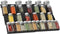 QIZENME Spice Rack, Spice Drawer Organizer for Kitchen Drawer Cabinets- Adjustable 4 Slanted Tier Spice Storage Organizer Insert for Drawer Kitchen, Expands 12"to 24", Black