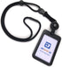 Jineasy ID Breakaway Lanyard Hard Plastic ID Badge Card Holder with Heavy Duty Retractable Badge Reel (Black)
