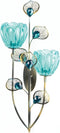 Zings & Thingz 57073538 Peacock Flowers Wall Sconce, Blue