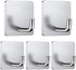 5 Pack Adhesive Hooks Heavy Duty Wall Hook Towel Hooks and Coat Hooks Stick on Cabinet Doors Stainless Steel Waterproof Self Adhesive Holders Kitchen Bathroom Adhesive Hook for Hanging