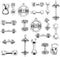 JIALEEY Sports Charms Collection Mixed Kettle Bell Dumbbell Barbell Weight Charms Sport Charm for DIY Fitness Necklace Jewelry Making 20pcs(100g)