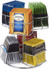 Chrome Finish Tea Bag Caddy Storage and Organizer Rotating Spinning Carousel Organize 60 Tea Bags 6 Compartments 10 Tea Bags in Each.