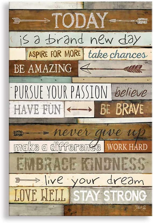 Kas Home Inspirational Wall Art,Motivational Family Canvas Prints Signs Framed, Retro Artwork Decoration for Bedroom,Living Room & Home Wall Decor (12 X 18 X 1 inch, A Framed)