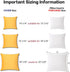 OTOSTAR Outdoor Throw Pillow Inserts - Pack of 2 Water Resistant Cushion Inner Pads for Patio Garden Coffee House Decorative Waterproof Pillow Inserts 20x20 Inch -White