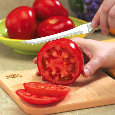 Rada MFG Tomato Slicing Knife Stainless Steel Blade With Aluminum Handle Made in USA, 8-7/8 Inches, 2 Pack