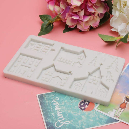 DIY Castle House Christmas Tree Silicone Mold Cake Chocolate Decorative Clay Mould Kitchen Baking Supplies(#2)