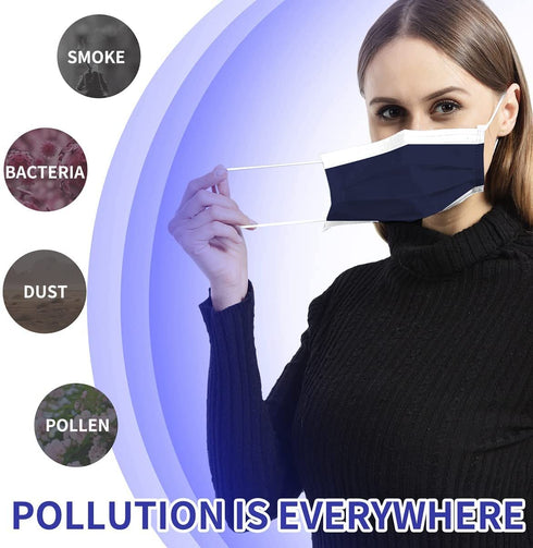disposable face mask - 50 PCS - For Home & Office - 3-Ply Breathable & Comfortable Filter Safety Mask (NON27378Z-50)