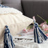 MIULEE Decorative Throw Pillow Cover Tribal Boho Woven Tufted Pillowcase with Tassels Rectangle Pillow Sham Pillowcase Cushion Case for Sofa Couch Bedroom Car Living Room 12x20 Inch Dark Blue
