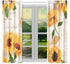 YUMOING Hand Drawn Vibrant Yellow Watercolor Sunflowers Kitchen Curtains Window Curtain Tiers for Caf©, Bath, Laundry, Living Room Bedroom 26 X 39 Inch 2 Pieces