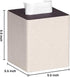 Tissue Box Cover Stylish PU Leather Square Tissue Box Holder with Magnetic Bottom for Bathroom Bedroom or Office (Beige/Brown)
