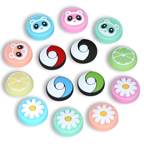 14 Packs Thumb Grip Caps, Joystick Cap for Nintendo Switch & Lite, Soft Silicone Cover Compatible Nintendo Joy-Con Controller
