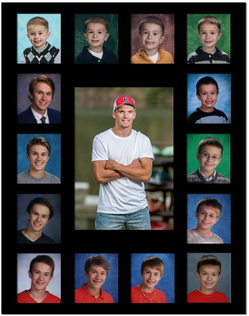 Hope Woodworking School Days Picture Mat with Multiple Openings School Years Photo Collage The Days are Long Picture Mat - No Frame- 2 Pre-School & Kindergarten to 12th Grade, Black