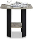 FURINNO Simple Design End/SideTable, 1-Pack, French Oak Grey/Black