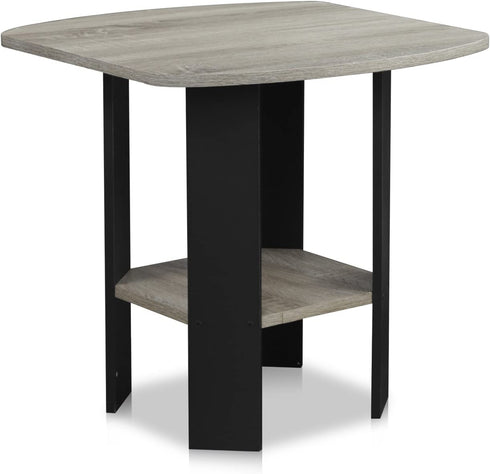 FURINNO Simple Design End/SideTable, 1-Pack, French Oak Grey/Black