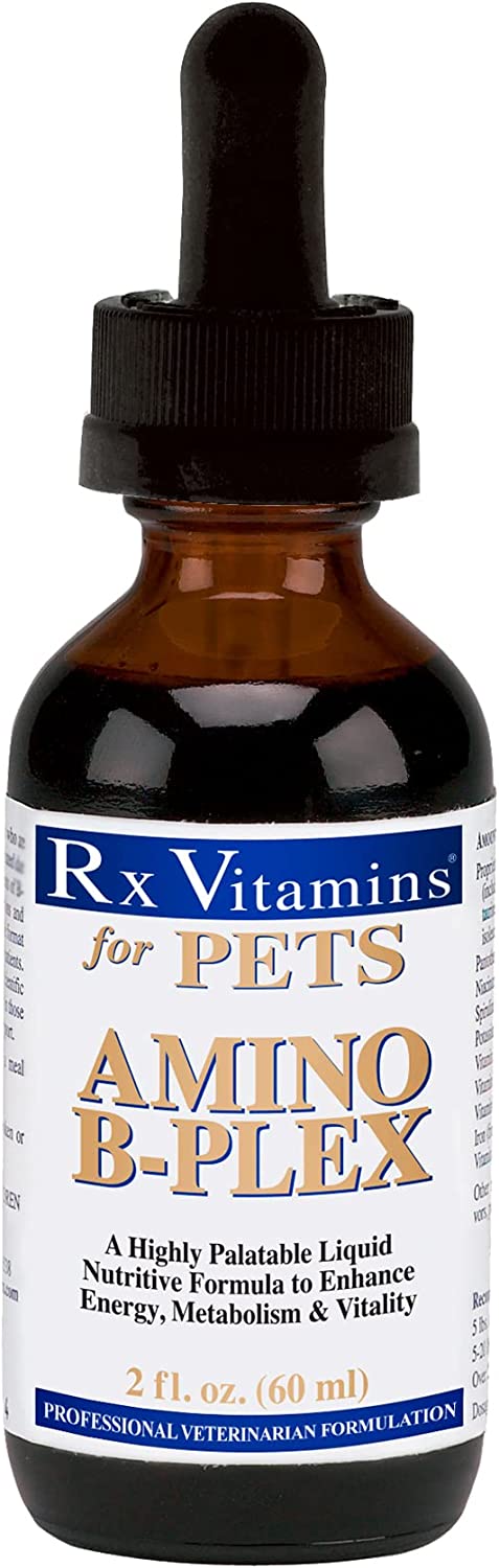 Rx Vitamins Amino B Plex for Pets - B Vitamin Complex Plus Amino Acids for Dogs & Cats - Vitamin Supplements for Dogs' & Cats' Total Body Support - 2 oz.