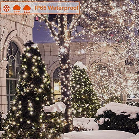 2-Pack 85FT 240 LED Extra-Long Solar String Lights Outdoor , Upgraded Solar Christmas Lights Waterproof 8 Modes Solar Powered Twinkle Lights for Xmas Tree Christmas Decorations (Cool White)