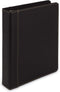 Samsill 1" Junior Size Contrast Stitch Leather 3 Ring Binder, Holds 8.5 x 5.5" Paper Size, Portfolio Organizer, Black