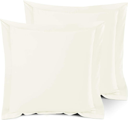 Nestl Soft Pillow Shams Set of 2 - Double Brushed Microfiber Pillow Covers - Hotel Style Premium Bed Pillow Cases, Euro 26"x26" - Off White