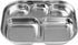 Stainless Steel Divided Plates Tray, 5 Section, Kids Toddlers Babies Small Size, Compact Serving Platter, Dinner Snack, Camping Dishes (2 Pack)