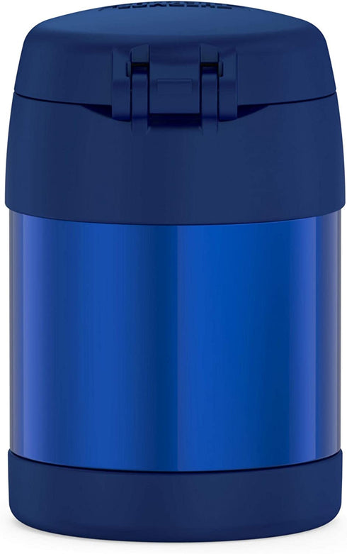 THERMOS FUNTAINER 10 Ounce Stainless Steel Vacuum Insulated Kids Food Jar with Folding Spoon, Navy