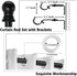 Curtain Rods for windows,1" Diameter Metal Single Splicing Adjustable Curtain Rod set with Brackets (Black, 30-60")